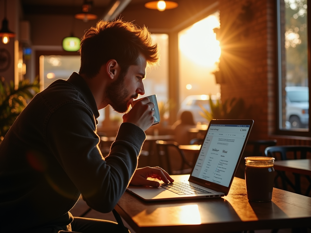 man using laptop